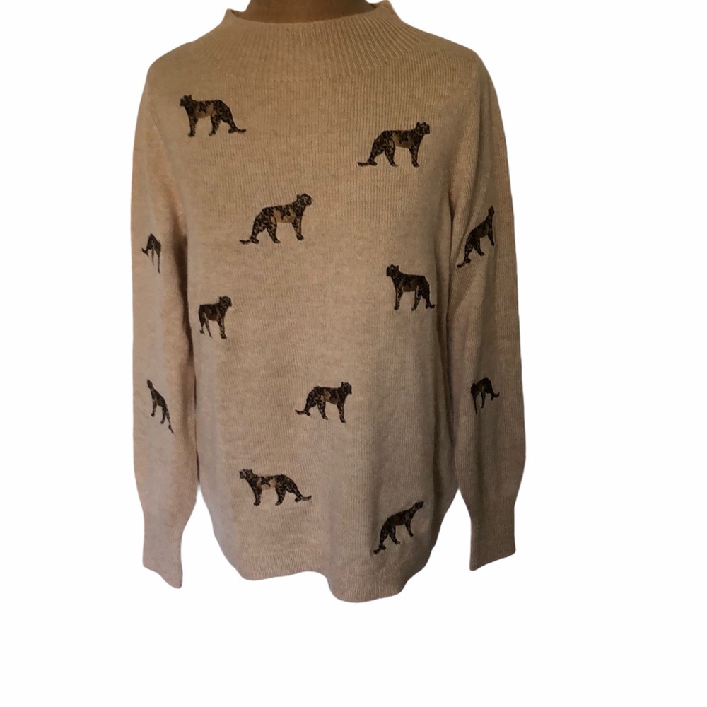 Chico’s Cheetahs on the prowl Sweater Small